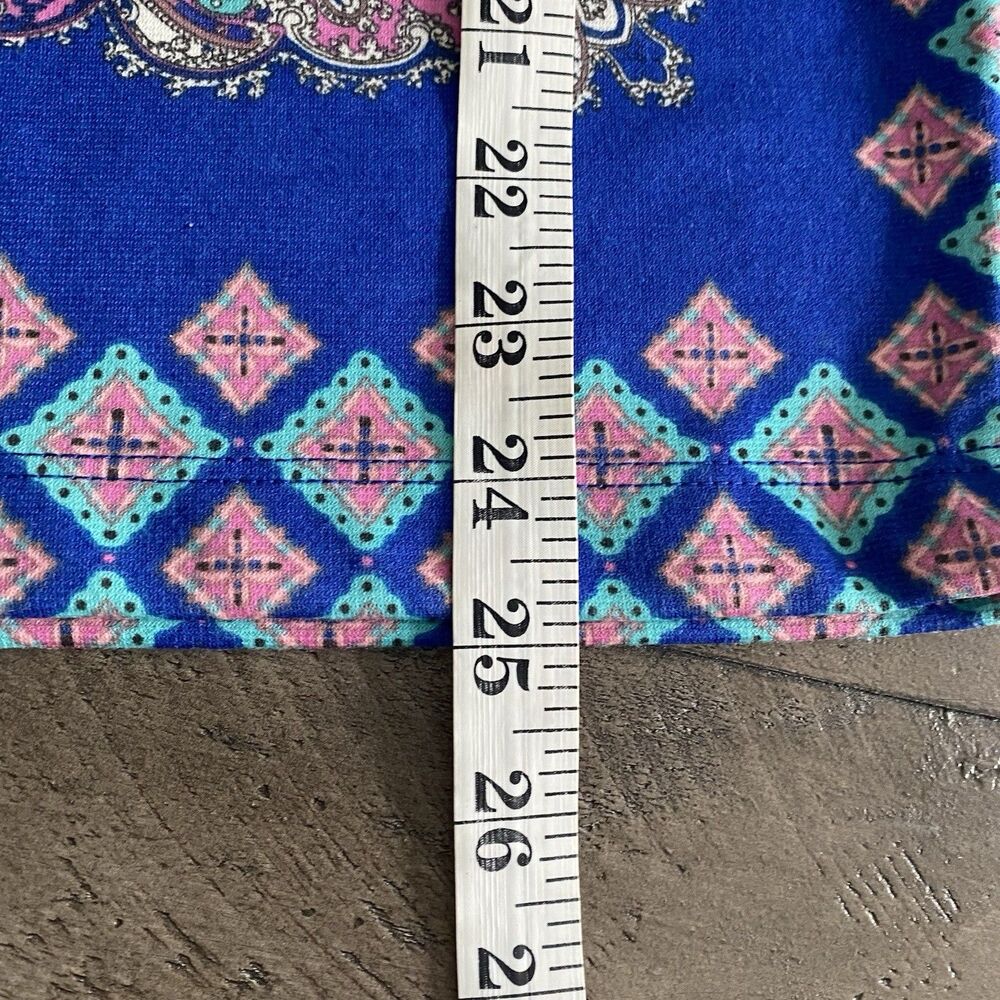 NWT Renee C.‎ Alexia Print Blue Graphic Pencil Skirt Strech Sz Small - Picture 7 of 7